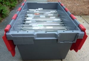 BC3 Plastic Office Moving Crate with hanging files